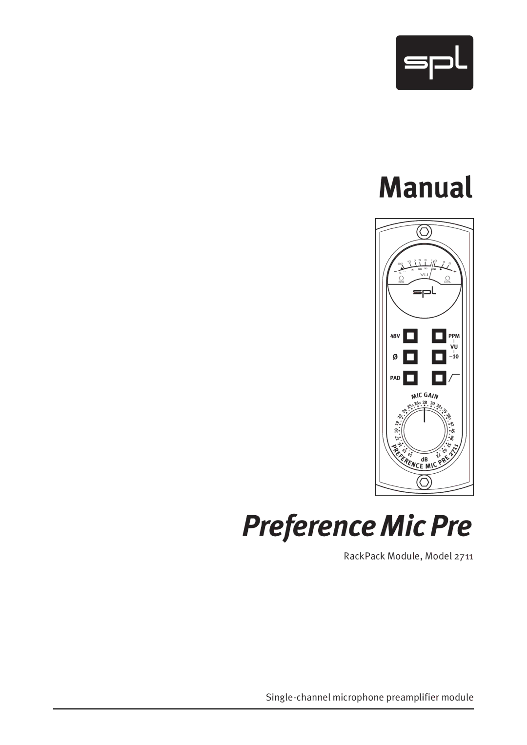 Sound Performance Lab 2711 manual Preference Mic Pre 